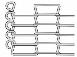 A drawing of flat flex conveyor belt with C-shaped edge.