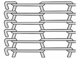 A drawing of flat flex conveyor belt with single loop edge.