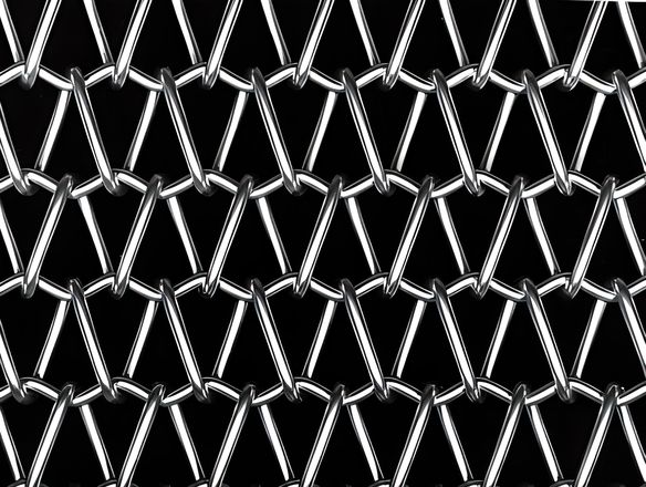 A balanced weave conveyor belt with round spirals and crimped cross rod.