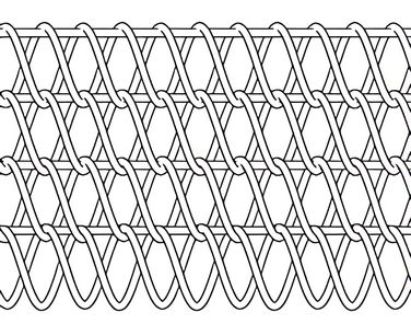 A drawing of double reinforced chain link conveyor belt.