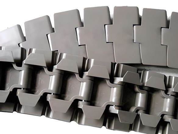 Two curved plastic chain plate on the white background.