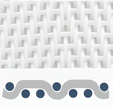 A picture and a drawing of three-shed stain woven pattern.