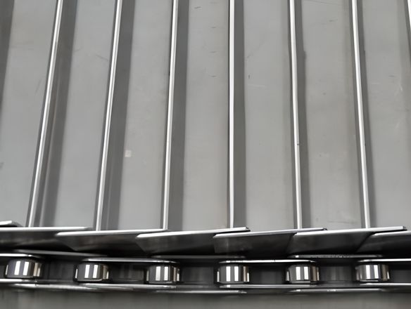 Side guards are added onto the rod conveyor belt.