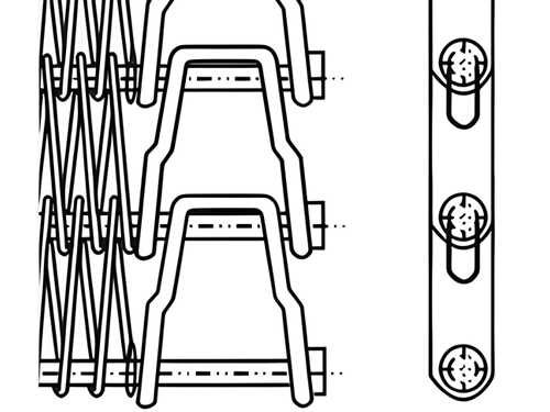 A drawing of reinforced U-shaped link edge.
